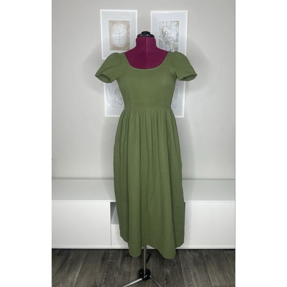 Christy Dawn The Scarlet Dress Women's Small Green Forest Gauze - Picture 2 of 9